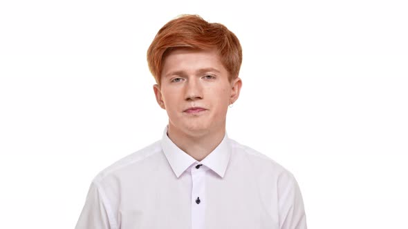 Dissapointed Foxy Handsome Caucasian Young Man Heavily Sighing From Headache alt