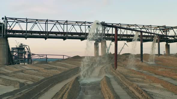 Water Is Flowing Through the Pipes in the Industrial Zone alt