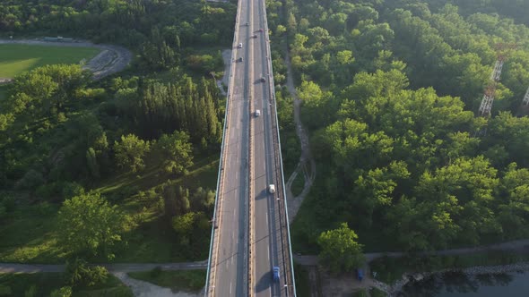 Aerial Top View of Road Automobile Traffic Transportation Concept alt