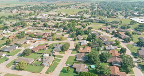 Aerial View of Residential Quarters at Beautiful Clinton Town Urban Landscape the Oklahoma US alt