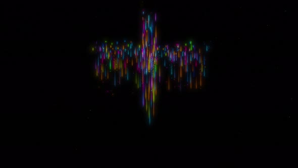Isolated Falling Colorful Light Streak Holy Cross Reveal