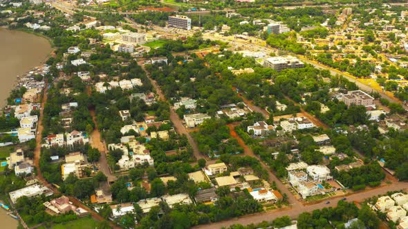 Africa Mali City And Trees Aerial View
