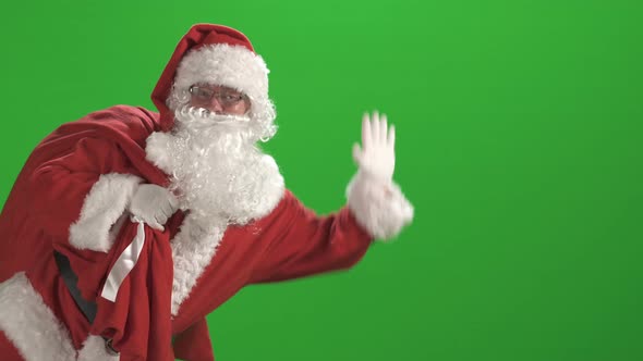 Santa Claus Against Green Screen alt