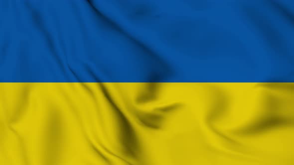 Ukraine flag seamless closeup waving animation