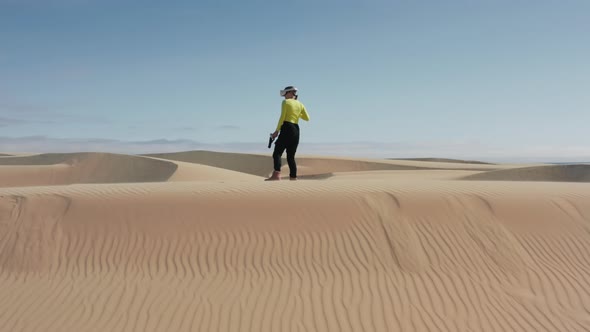 VR Gamer Outdoor Aerial  Footage alt