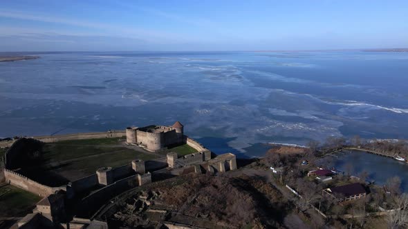 Aerial view of the Akkerman fortress in Belgorod-Dniester, Ukraine alt