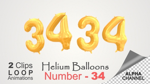 Celebration Helium Balloons With Number – 34