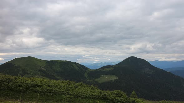 4k time lapse, clouds moving in the mountains, nature landscape at high altitude, Carpathians