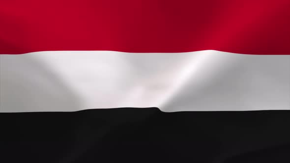 Yemen Flag Waving Flag Animation 4K Moving Wallpaper Background alt