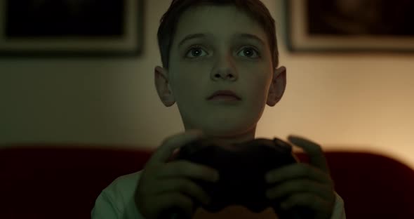 Young Boy Playing Video Games