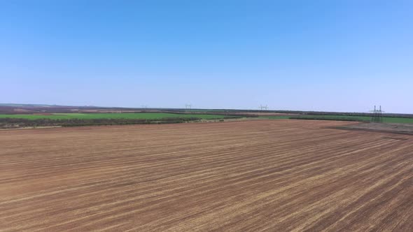 Agricultural plowed field.