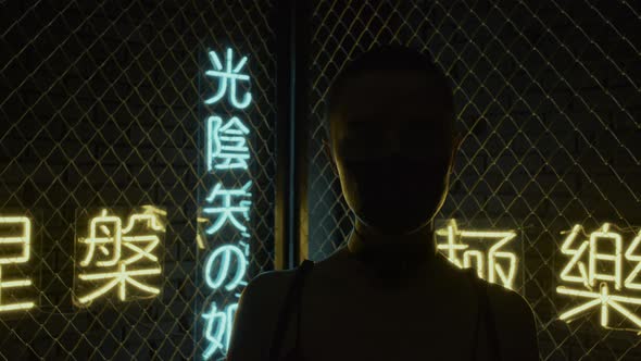 Cyberpunk Girl in Twitching Lights alt