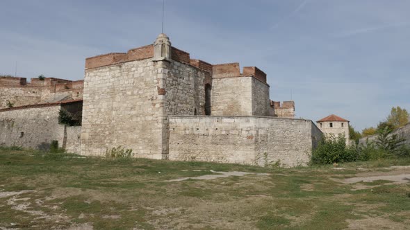 VIDIN, BULGARIA - OCTOBER 10, 2017 Strong defending walls and towers of Krepost Baba Vida fortress i