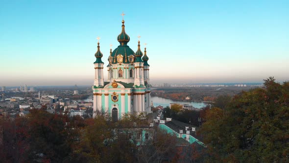 Aerial View of St Andrews Church in Kiev