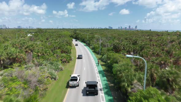  Aerial View of Park Road Passes Through the Lavish Tropical Nature  alt