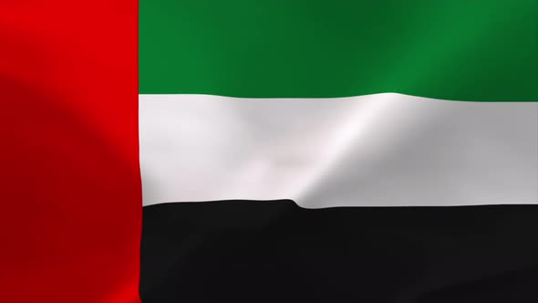 United Arab Emirates Waving Flag Animation 4K Moving Wallpaper Background alt