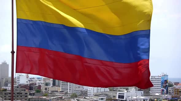 Colombia Flag In Cartagena