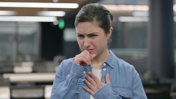 Sick Indian Woman Coughing alt