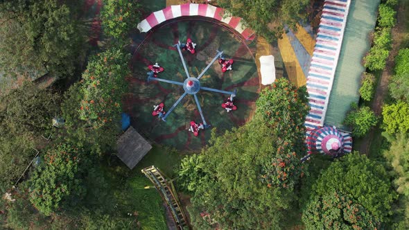 Aerial view of Park with playground background. Bogor, Indonesia alt