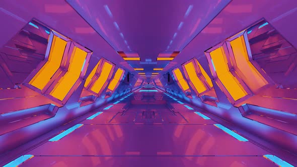 A 3d Illustration of  FHD 60 FPS Purple Tunnel