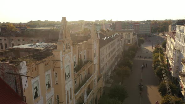 The old damaged Theater of Queen Louise in Sovetsk alt