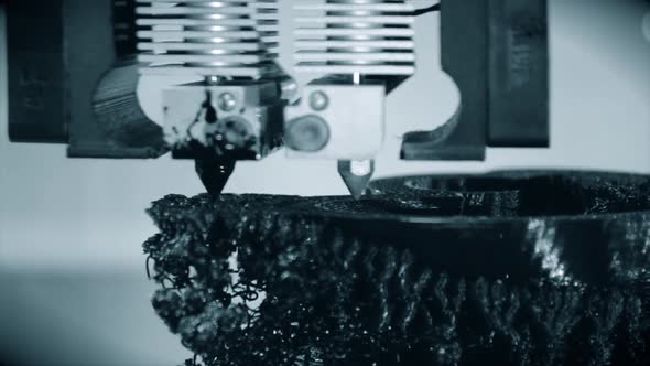 3D Printer Working. Fused Deposition Modeling, FDM. 3D Printer alt