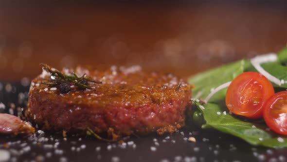 Plant Based Vegan Burger Meat Fake Vegeterian Beef Meat Close Up Fresh Impossible Veggie Food Beyond alt