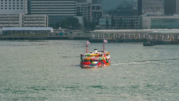 Star Ferries and Other Ships Are Sailing Through Victoria Harbour Timelapse Hyperlapse with the alt