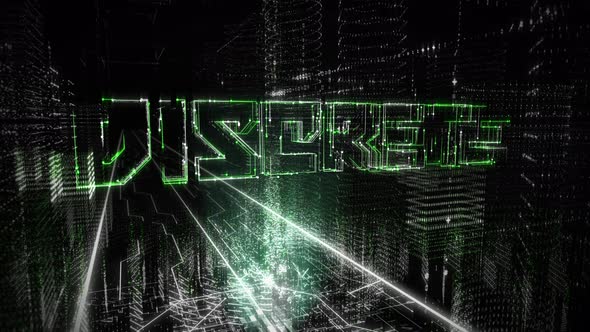 A Projection of the Word Discrete is being Slowly Created in the Cyberspace alt