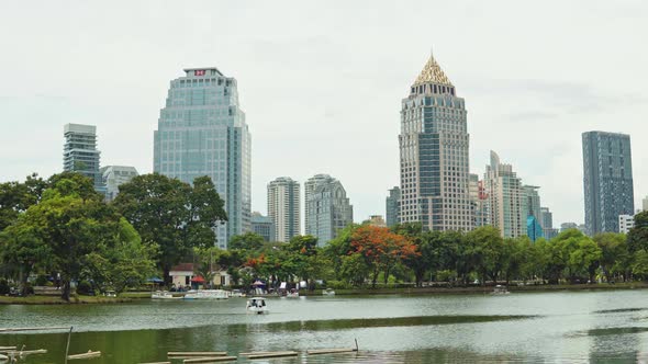 corporate buildings in the business district of the city. business center in Bangkok alt