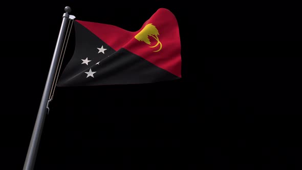 Papua New Guinea Flag With Alpha Channel  4K alt