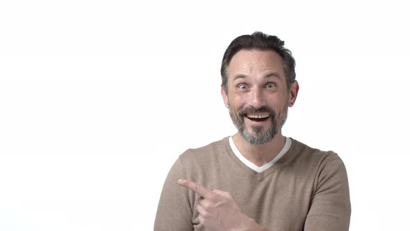 Slowmotion Attractive Adult Boomer Grandfather Amazed with New Technologies Grandson Showing How App alt