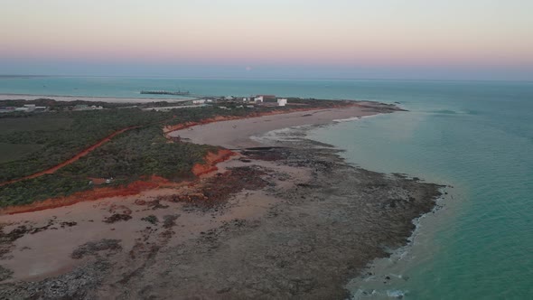 Riddell Beach Sunset, Roebuck, Broome, Western Australia 4K Aerial Drone