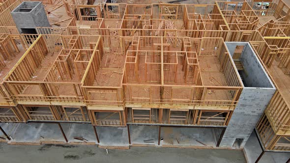 Residential Construction House Framing Exterior Framing of Wooden on Stick Built Beam alt