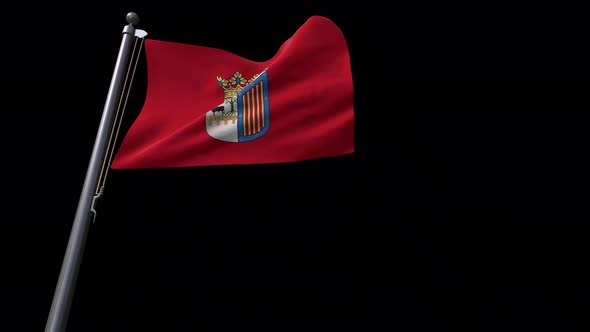 Flag Of Salamanca City Spain  With Alpha Channel 4K alt