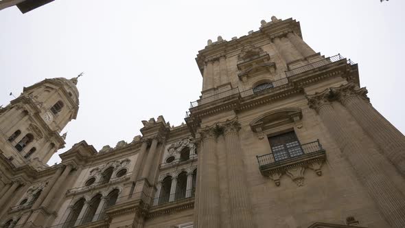 Low angle of the Cathedral in Malaga alt