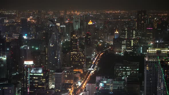 City Business Center at Night. Skyscrapers of Corporate Buildings alt