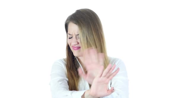 Stop, Rejecting Gesture, No By Woman , , White Background alt