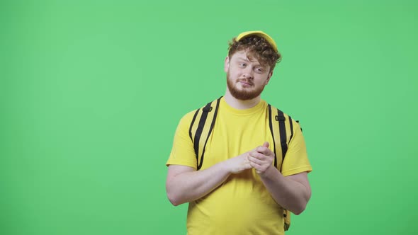 Portrait of Young Men Making Gesture Call Me Pointing Finger at Someone alt