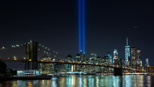 Brooklyn Bridge New York City and September 11th Tribute alt