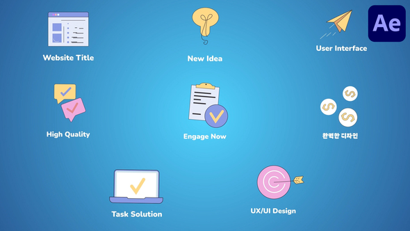 Web Interface Icons And Titles for After Effects Elements template preview