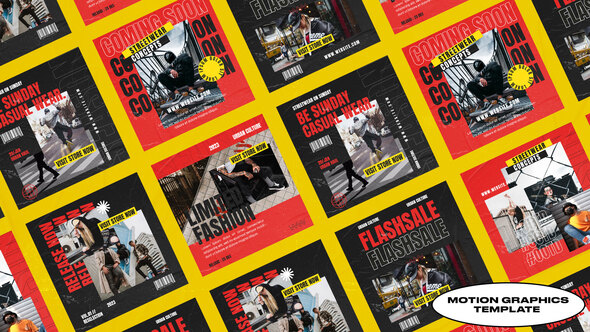 Glamorous Streetwear Fashion Instagram Post | Mogrt Premiere Pro template preview