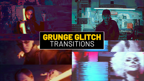 Grunge Glitch Transitions | After Effects Elements template preview