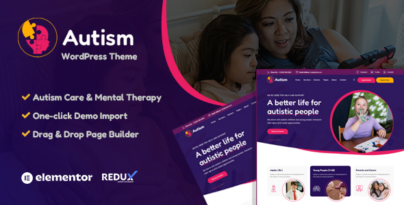 Autism – Autistic Children Care WordPress Theme