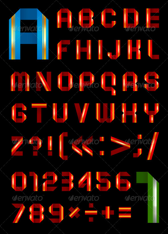 Font From a Color Paper Tape - Miscellaneous Conceptual