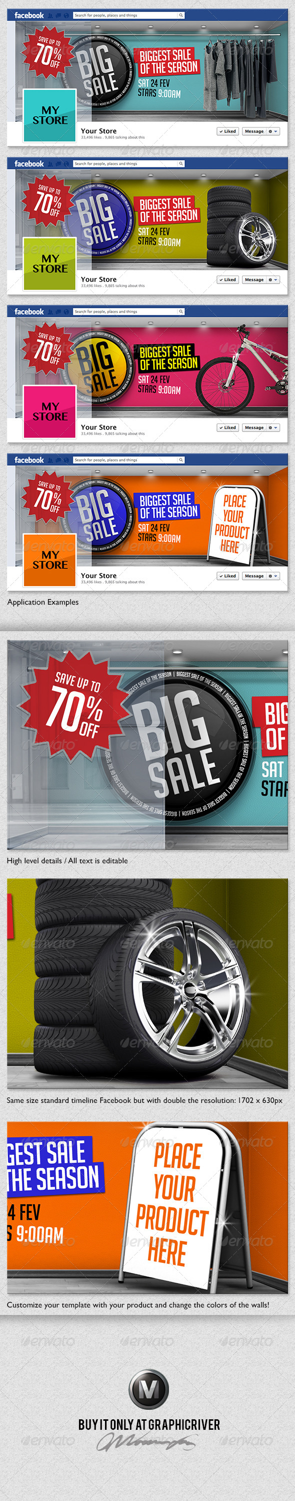 4 3D Sales Templates for Facebook Timeline - Facebook Timeline Covers Social Media
