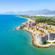 Aerial view of the Mamure Castle or Anamur Castle in Anamur Town, Turkey - PhotoDune Item for Sale