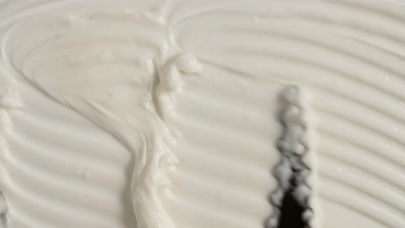 Motion of the Liquid Cream White Cosmetic Texture alt