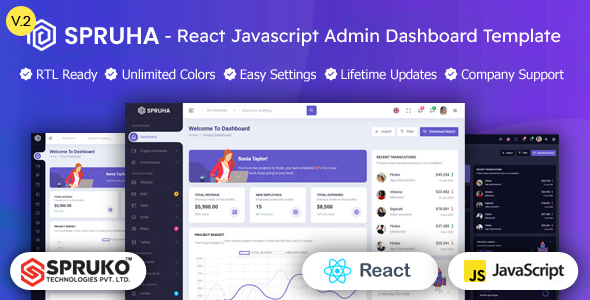 Spruha – ReactJS Admin & Dashboard Template