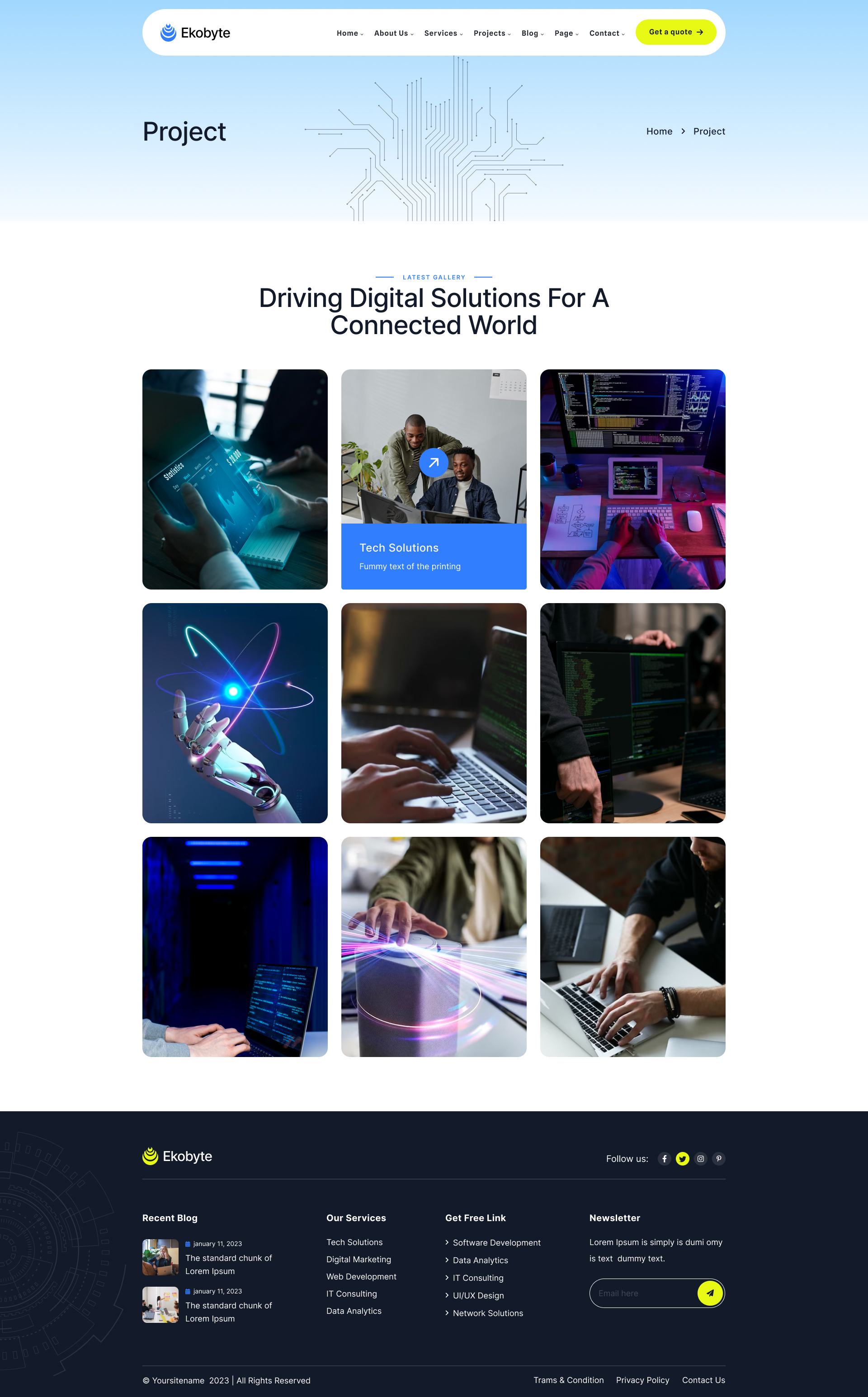 Ekobyte - IT Service & Technology HTML5 Template by ThemeEarth ...